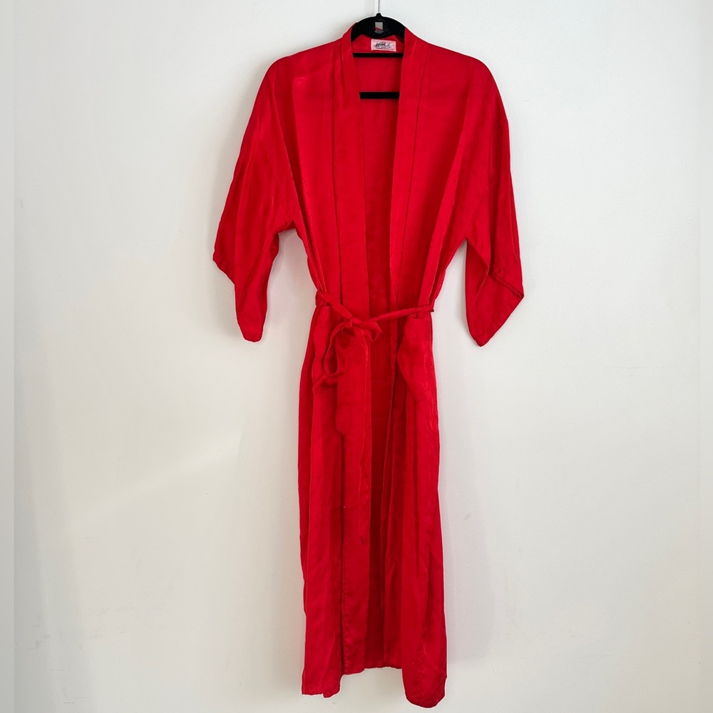 Vtg 90s Traditional Chinese Silver Lake brand robe size small